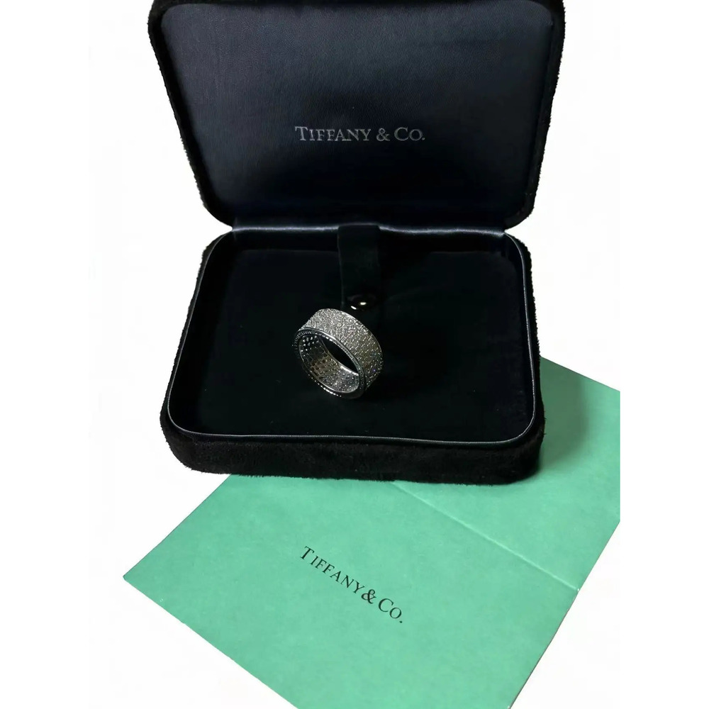Tiffany & Co. Full-Diamond Wide Plain Band Ring - Picture 8 of 8